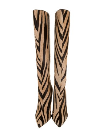 Manolo Blahnik Ponyhair Animal Print Boots