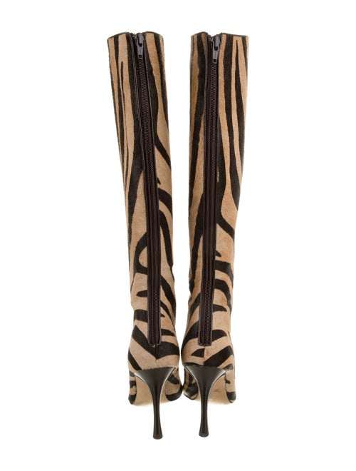 Manolo Blahnik Ponyhair Animal Print Boots
