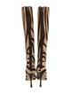 Manolo Blahnik Ponyhair Animal Print Boots
