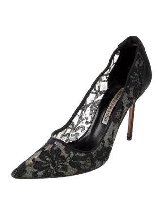 Manolo Blahnik Lace Lace Pattern Pumps