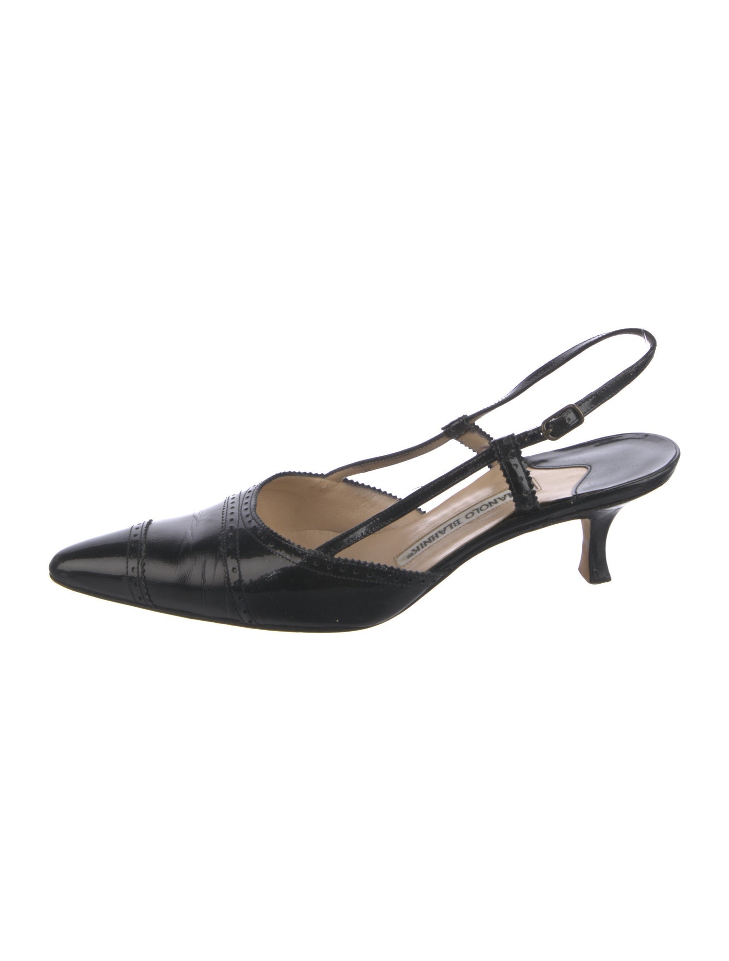 Manolo Blahnik Leather Slingback Pumps