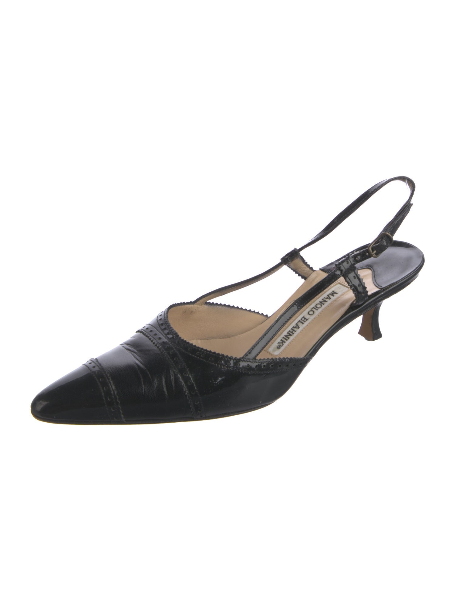 Manolo Blahnik Leather Slingback Pumps