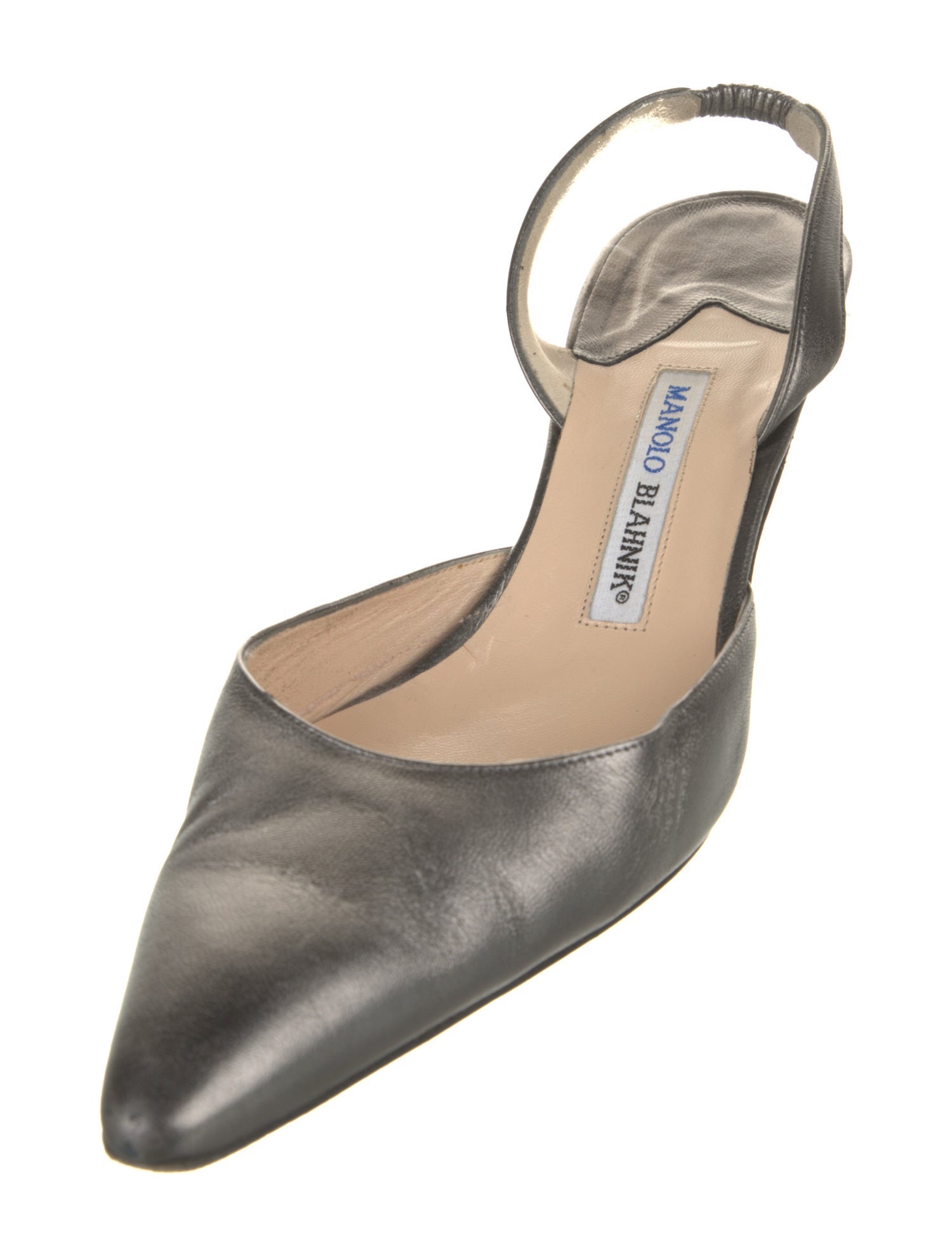 Manolo Blahnik Leather Slingback Pumps