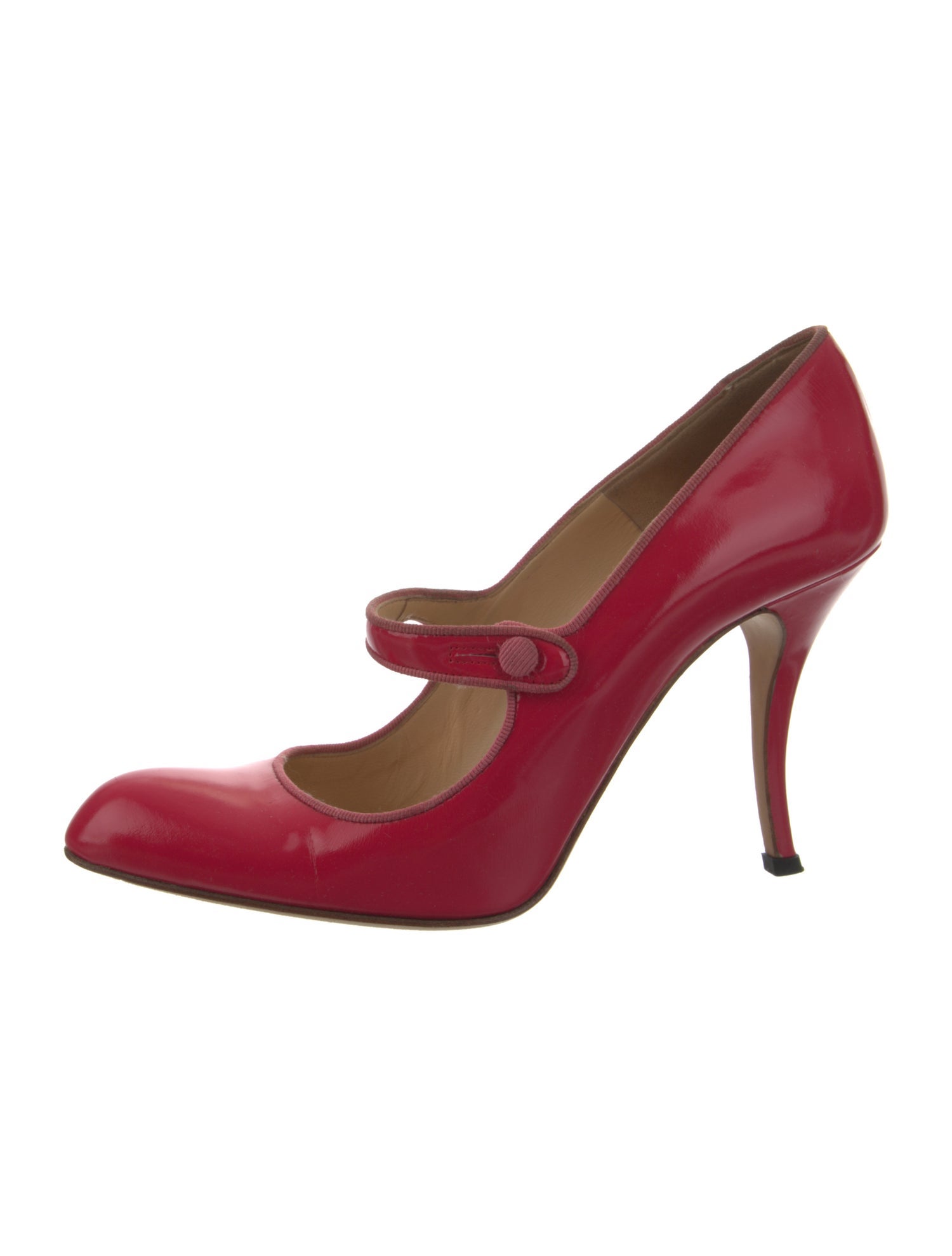 Manolo Blahnik Patent Leather Grosgrain Trim Pumps