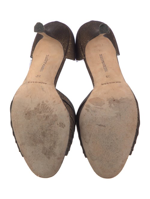 Manolo Blahnik Satin Crystal Embellishments Sandals