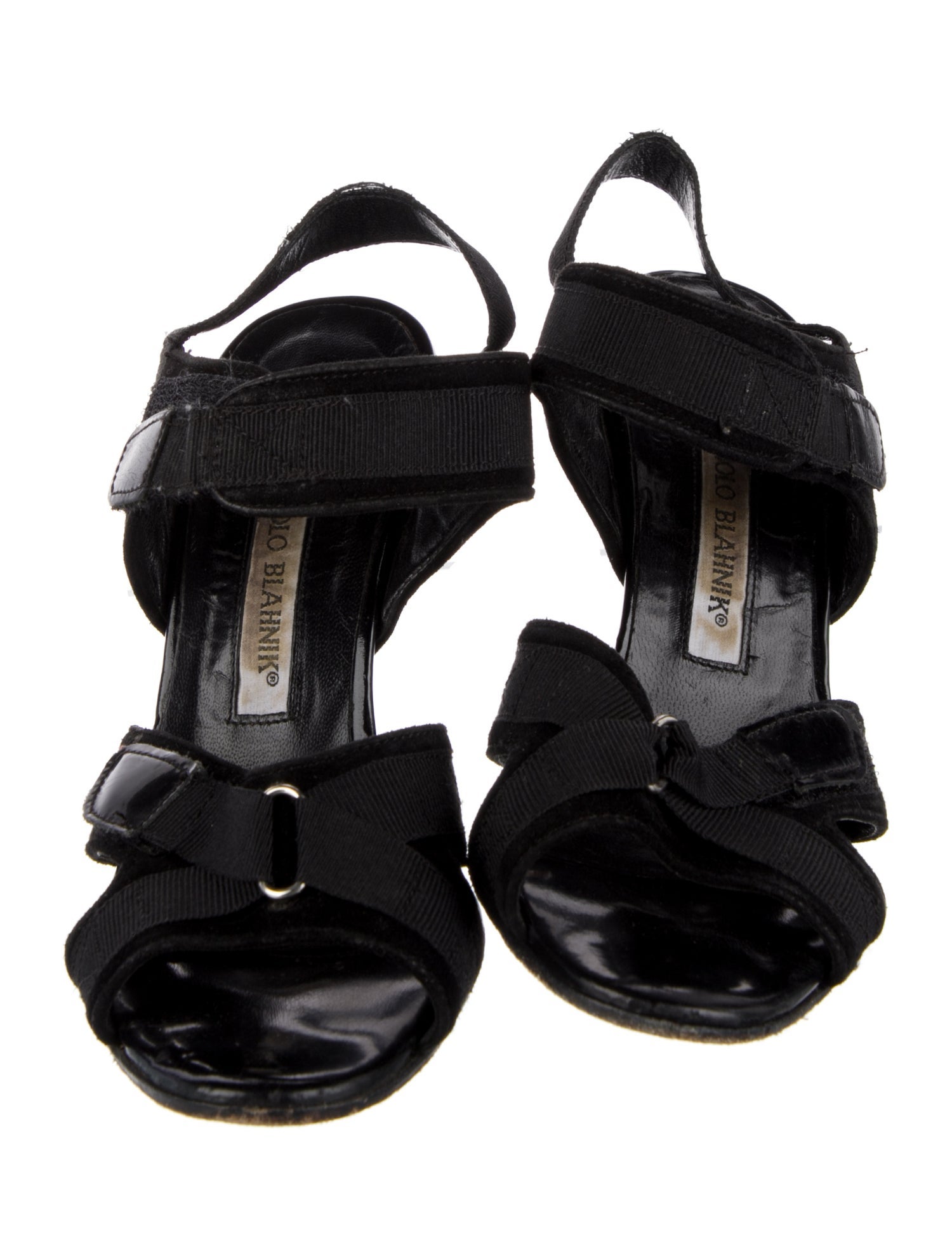 Manolo Blahnik Grosgrain Trim Slingback Sandals