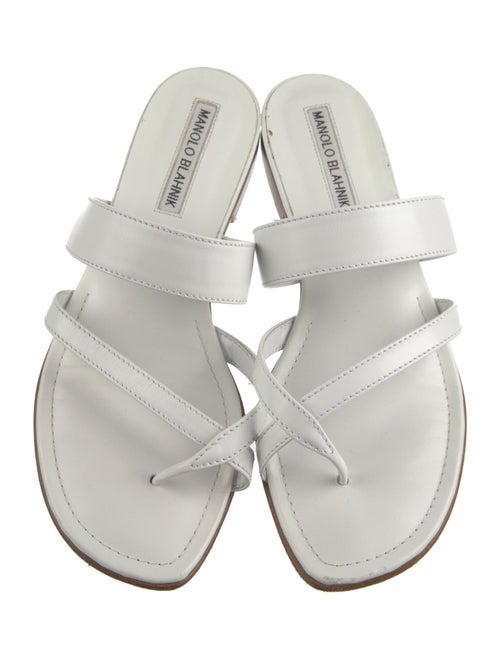 Manolo Blahnik Leather Slides