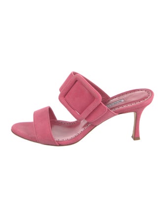 Manolo Blahnik Suede Slides