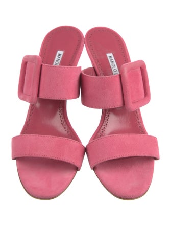 Manolo Blahnik Suede Slides