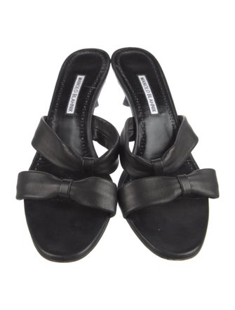 Manolo Blahnik Leather Slides