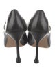 Manolo Blahnik Leather Cutout Accent Pumps