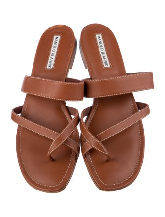 Manolo Blahnik Leather Slides
