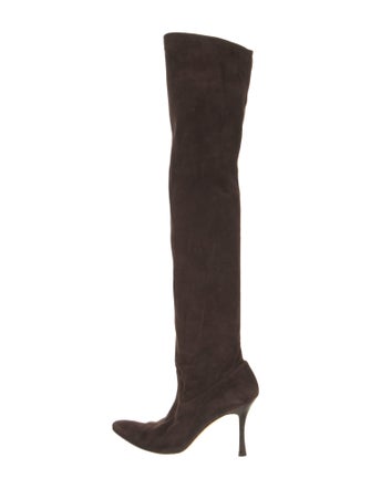 Manolo Blahnik Suede Sock Boots