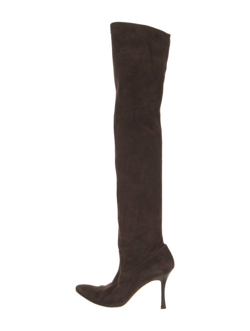 Manolo Blahnik Suede Sock Boots