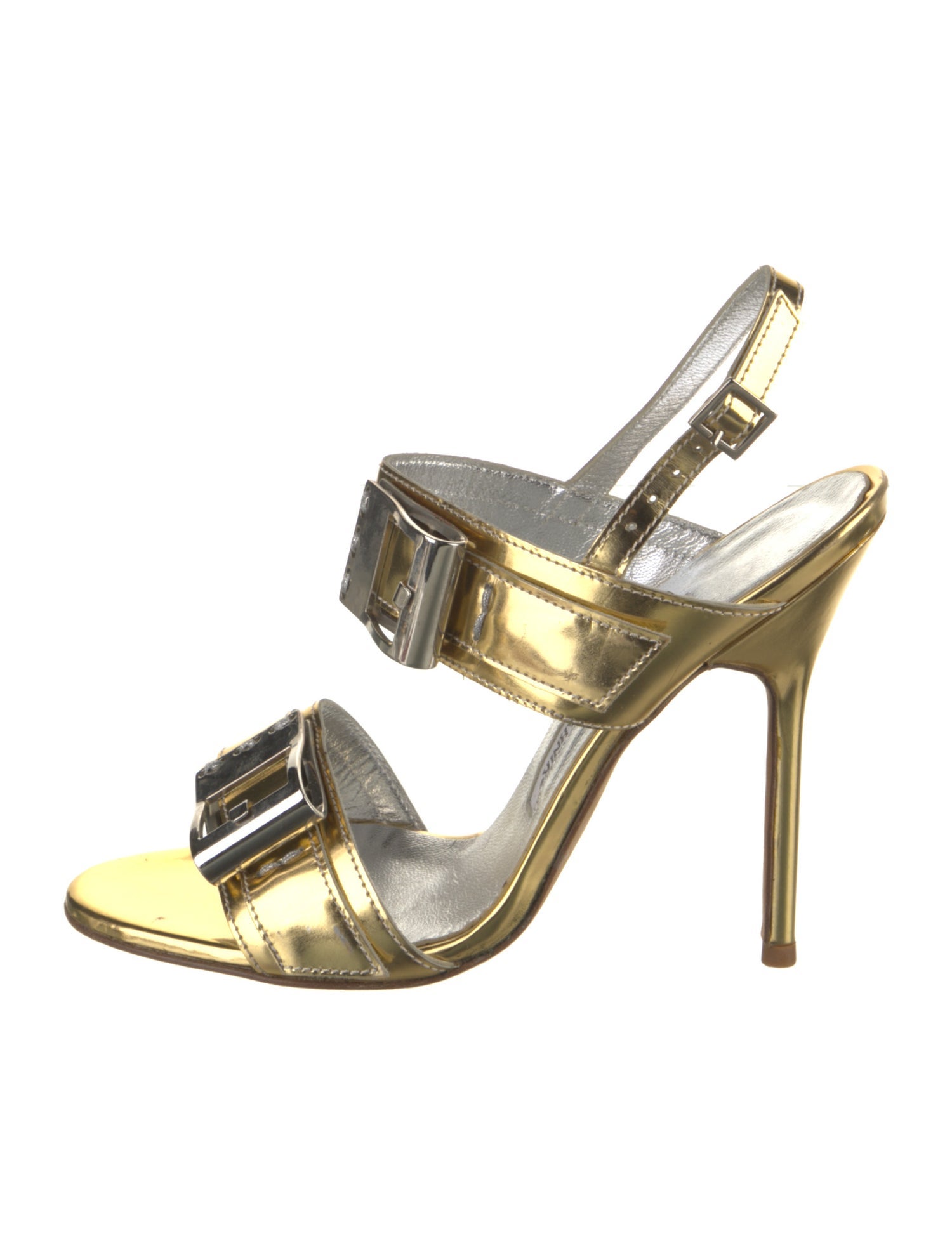 Manolo Blahnik Leather Slingback Sandals