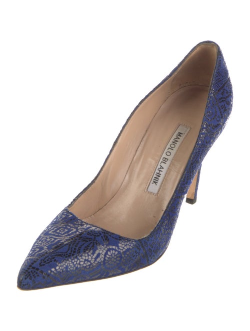 Manolo Blahnik Suede Animal Print Pumps