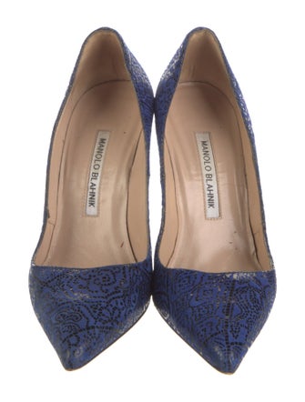 Manolo Blahnik Suede Animal Print Pumps