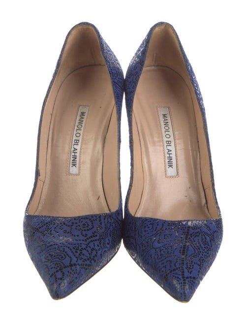 Manolo Blahnik Suede Animal Print Pumps