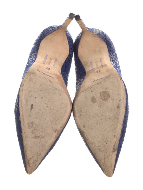 Manolo Blahnik Suede Animal Print Pumps