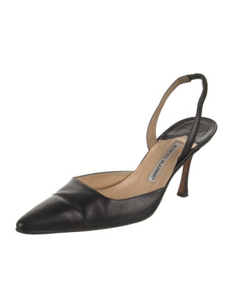 Manolo Blahnik Leather Slingback Pumps