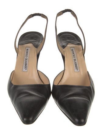 Manolo Blahnik Leather Slingback Pumps