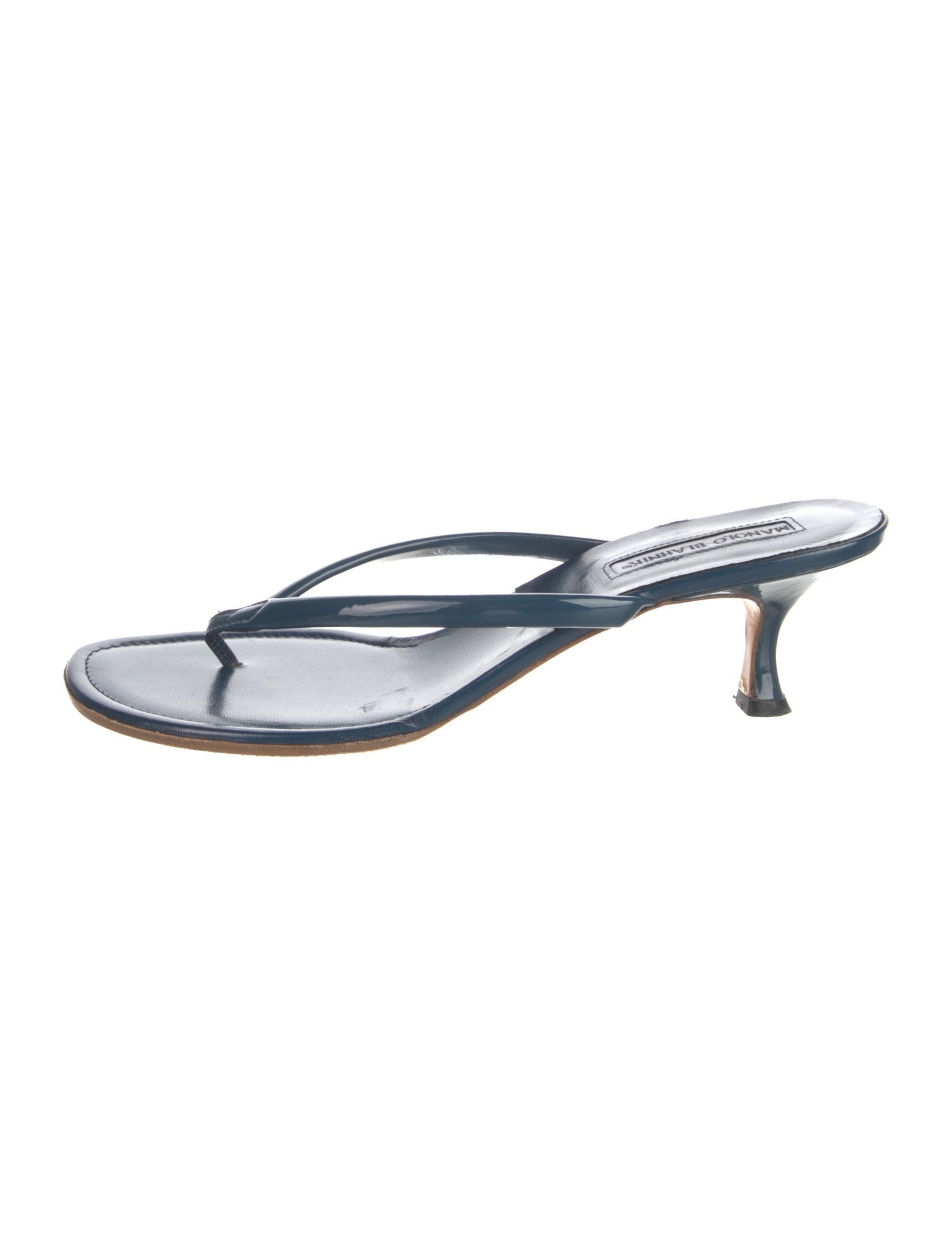 Manolo Blahnik Patent Leather Slides