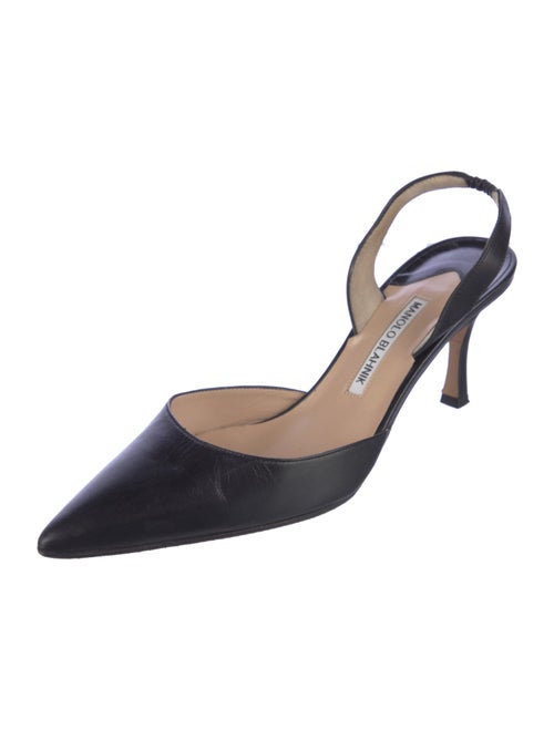 Manolo Blahnik Leather Slingback Pumps