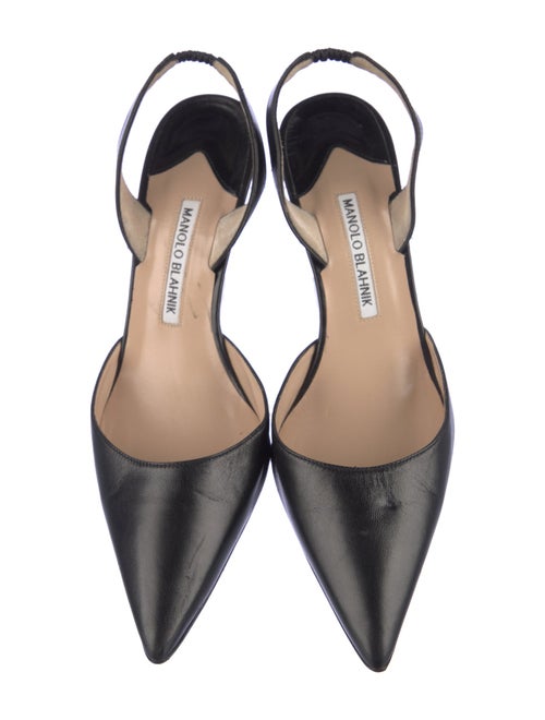 Manolo Blahnik Leather Slingback Pumps