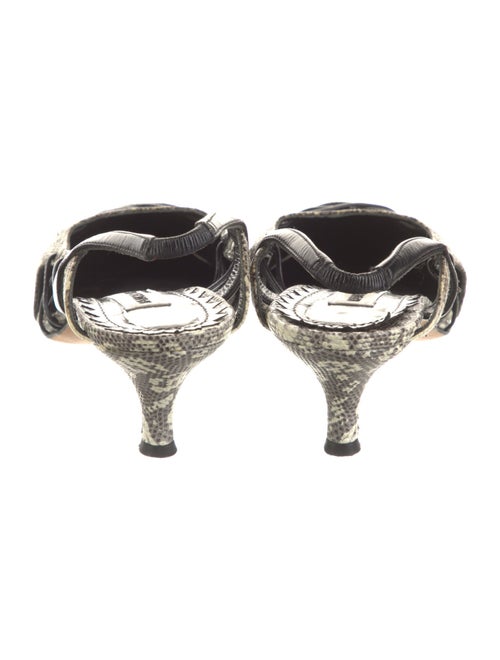 Manolo Blahnik Snakeskin Animal Print Slingback Pumps