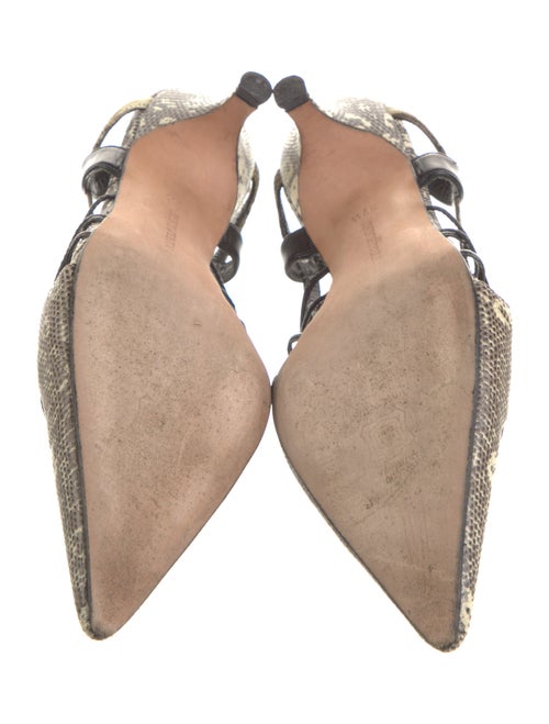 Manolo Blahnik Snakeskin Animal Print Slingback Pumps