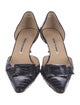 Manolo Blahnik Leather Animal Print D'Orsay Pumps