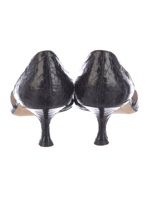 Manolo Blahnik Leather Animal Print D'Orsay Pumps