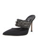 Manolo Blahnik Satin Crystal Embellishments Slides