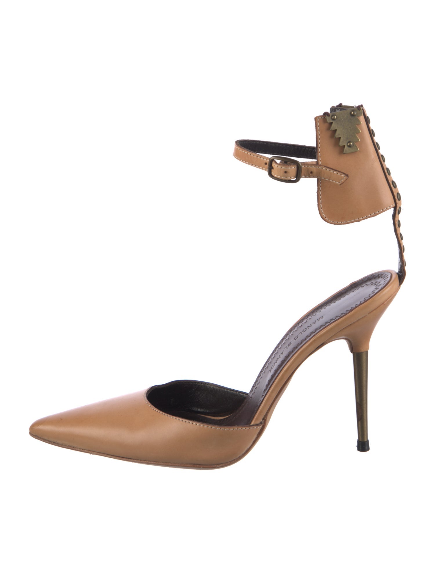 Manolo Blahnik Leather D'Orsay Pumps