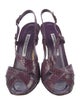 Manolo Blahnik Snakeskin Animal Print Slingback Sandals