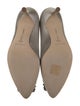 Manolo Blahnik Satin Leather Trim Embellishment Pumps