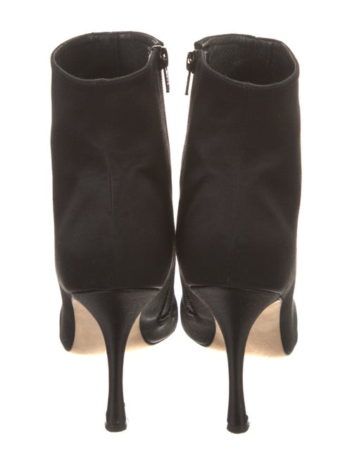 Manolo Blahnik Satin Crystal Embellishments Boots