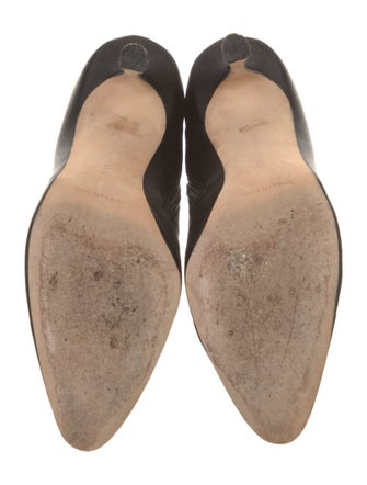 Manolo Blahnik Satin Crystal Embellishments Boots