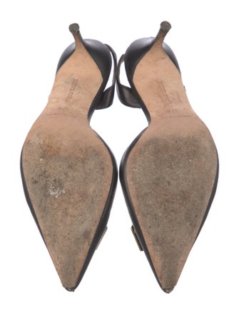 Manolo Blahnik Leather Slingback Pumps
