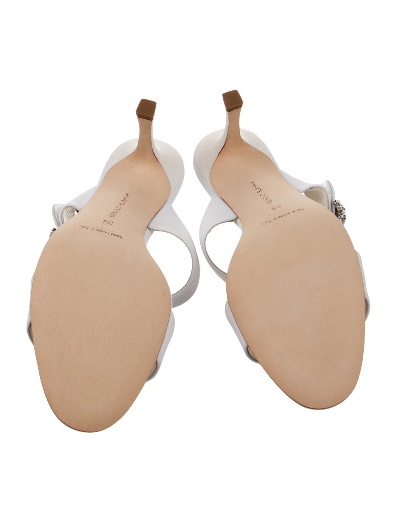 Manolo Blahnik Satin Printed Slides