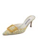 Manolo Blahnik Printed Mules