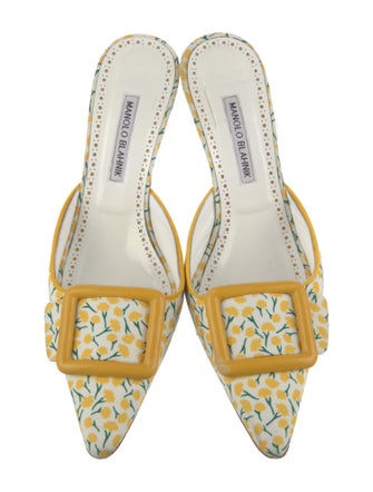 Manolo Blahnik Printed Mules