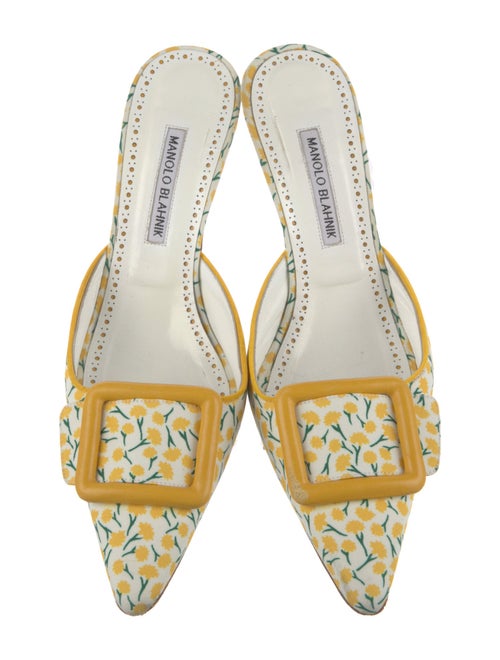 Manolo Blahnik Printed Mules