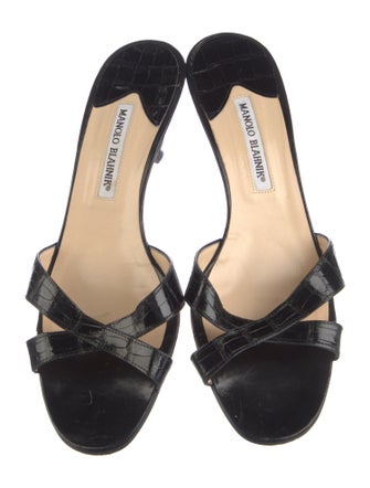 Manolo Blahnik Leather Slides