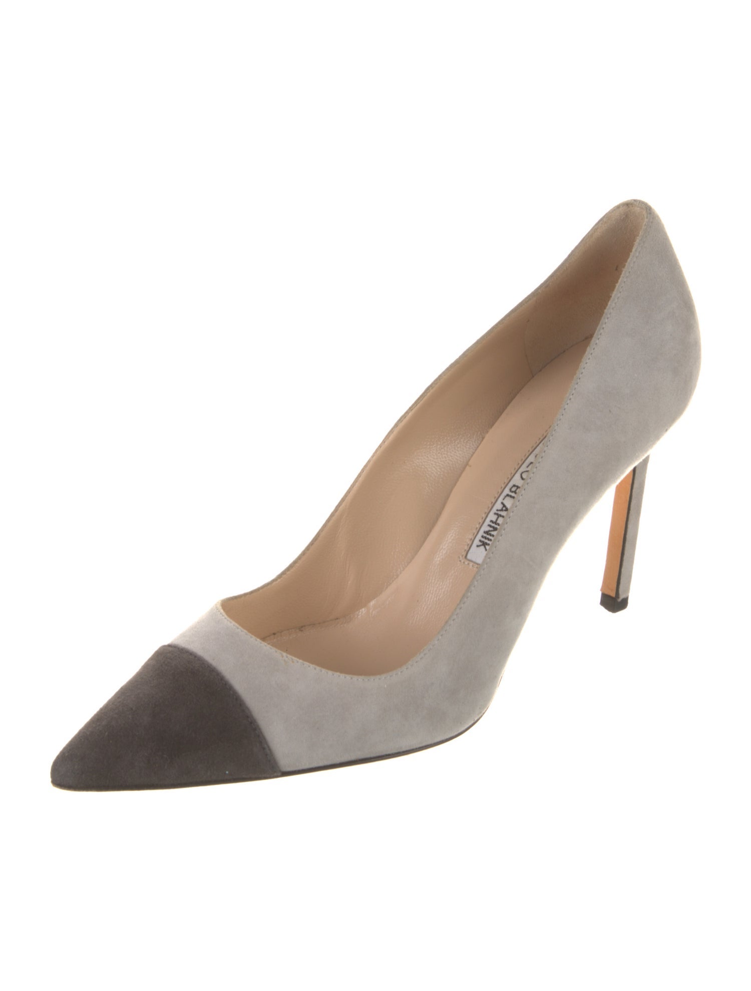 Manolo Blahnik Suede Colorblock Pattern Pumps