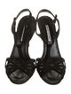 Manolo Blahnik Suede Leather Trim Embellishment T-Strap Sandals