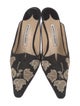 Manolo Blahnik Floral Print Embroidered Accent Mules