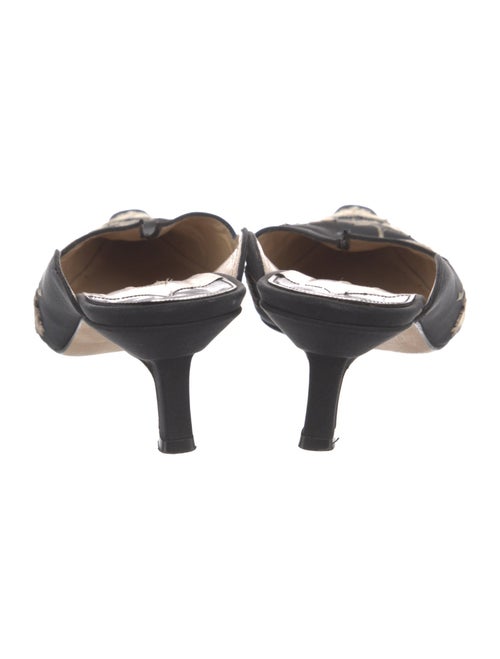 Manolo Blahnik Floral Print Embroidered Accent Mules