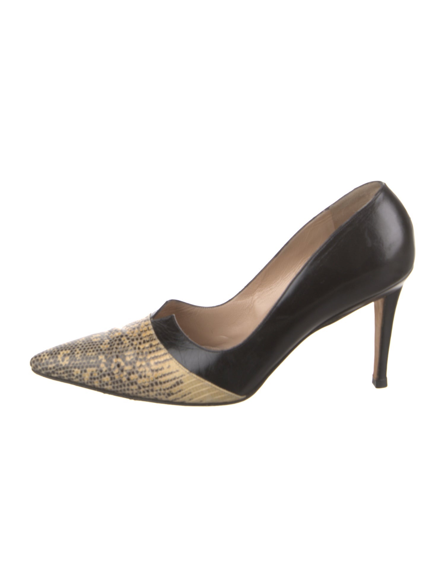 Manolo Blahnik Leather Animal Print Pumps