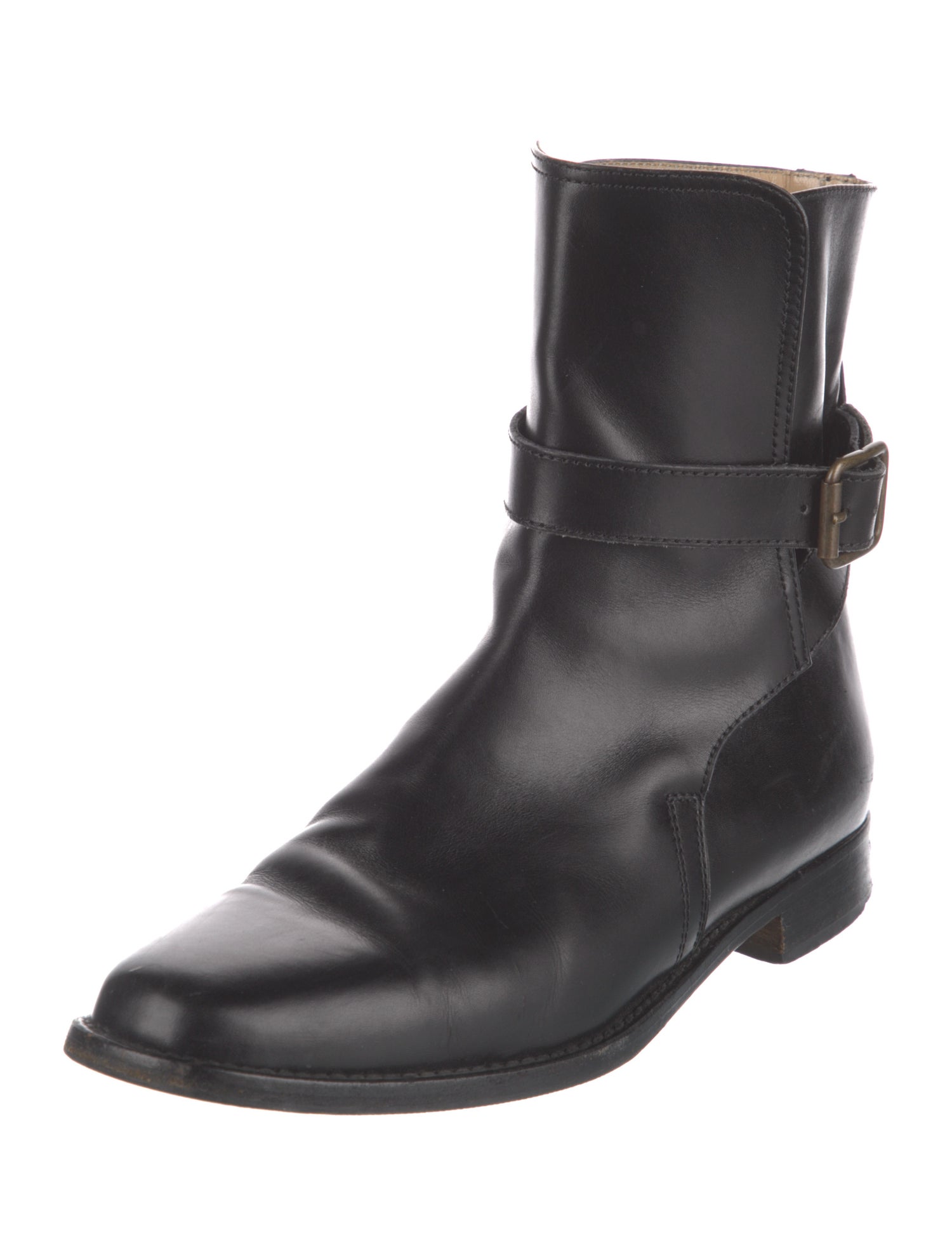Manolo Blahnik Leather Moto Boots